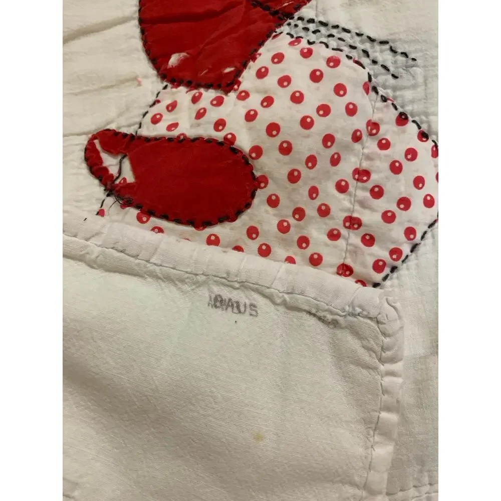 Vintage Sunbonnet Sue Quilt Cutter Primitive Hand Applique Cottage 63x79” READ